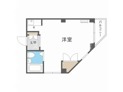 ボンジュール花や(ワンルーム/4階)の間取り写真