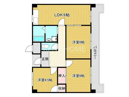 グランドハイツ春日台(3LDK/3階)の間取り写真