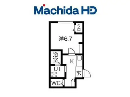 ジーイーヌフ(1K/1階)の間取り写真