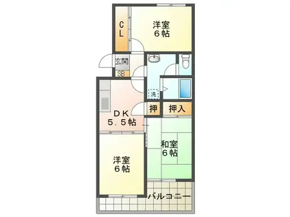 ホワイトピア江島台(3DK/4階)の間取り写真