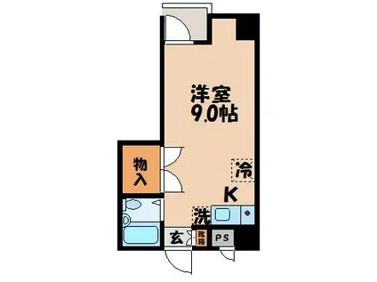 グランピアマンションII(ワンルーム/3階)の間取り写真