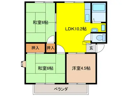 アークビラK(3DK/1階)の間取り写真