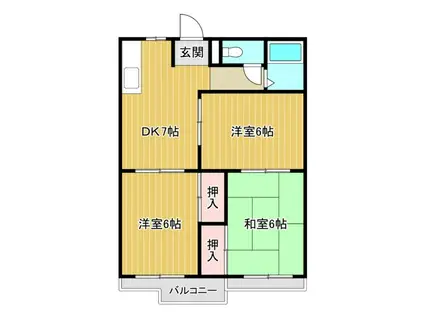 児玉ハイツ(2LDK/2階)の間取り写真