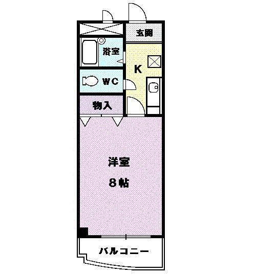 アベニュー名駅(1K/4階)の間取り写真