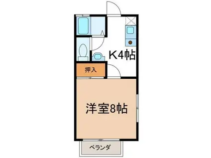 シガハイツ VIII(1K/2階)の間取り写真