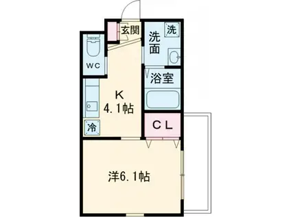 セントポリア泉(1K/4階)の間取り写真