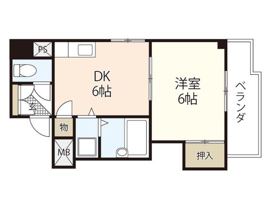 LAND MARK 横川(1DK/3階)の間取り写真