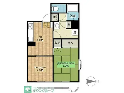 レピナールリサ(2DK/1階)の間取り写真