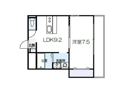 フローレス岡本(1LDK/2階)の間取り写真