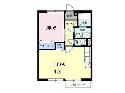 サンハイム(1LDK/2階)の間取り写真
