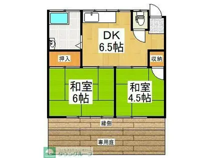 東武東上線 志木駅 バス乗車時間:23分 最寄りバス停で下車 徒歩2分 1階建 築39年(2DK/1階)の間取り写真