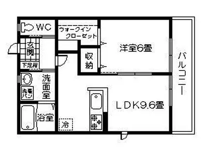ウィズハイム ローリエ(1LDK/3階)の間取り写真