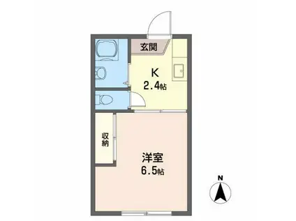 ピープル21(1K/1階)の間取り写真