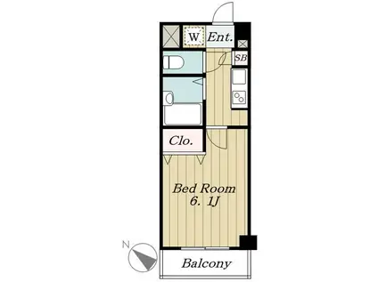 菱和パレス世田谷桜新町(1K/2階)の間取り写真