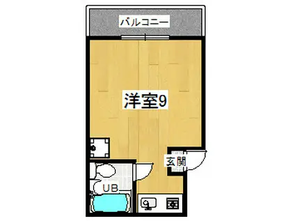 サンライズ嵯峨(ワンルーム/3階)の間取り写真