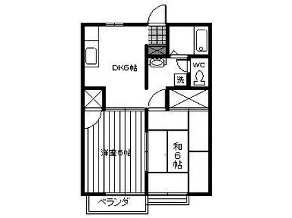 クレセールSOKI(2DK/2階)の間取り写真
