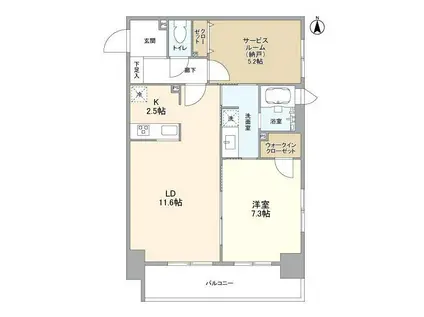 アリュージュ両国(1SLDK/11階)の間取り写真