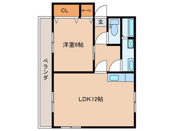 大原コーポ(1LDK/1階)の間取り写真