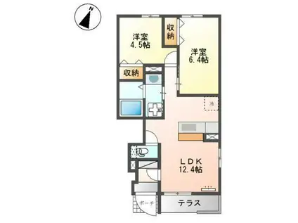 サウスフォレスター(2LDK/1階)の間取り写真