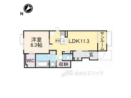 メゾン・シャトンⅡ(1LDK/1階)の間取り写真