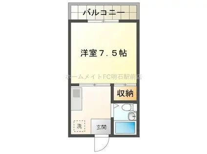 メゾンアカシ(1K/2階)の間取り写真