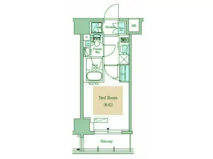アーバネックス大井仙台坂(1K/2階)の間取り写真