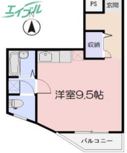 めぞんリベルテI(ワンルーム/3階)の間取り写真