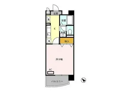 パレドールKONISHI(1K/4階)の間取り写真