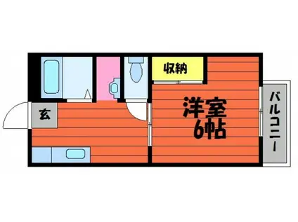 メヌエット神田(1K/2階)の間取り写真