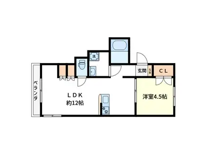 ヴィラージュ エム(1LDK/2階)の間取り写真