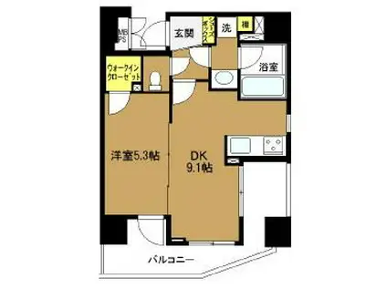 スタンビューレ中野坂上(1LDK/3階)の間取り写真