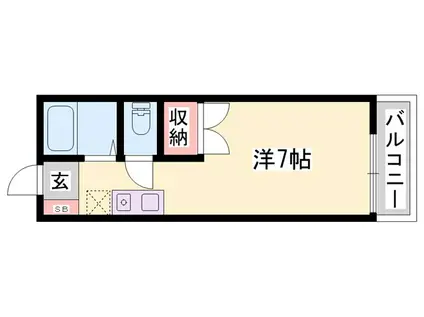 サニーハイツ新在家(ワンルーム/2階)の間取り写真