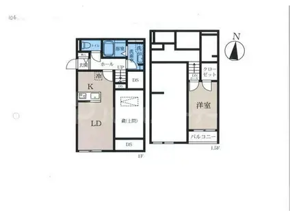 BELL BRUN(1SLDK/1階)の間取り写真