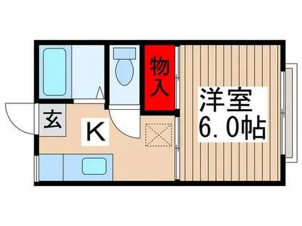 ハイム道野辺(1K/2階)の間取り写真