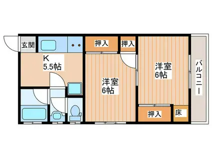 清水マンション第2(2K/2階)の間取り写真