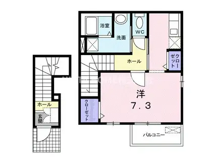 セルサス.D(ワンルーム/2階)の間取り写真