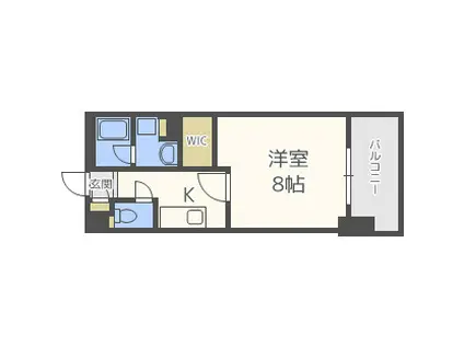 アスヴェル阿波座BLUE EARTH(1K/2階)の間取り写真