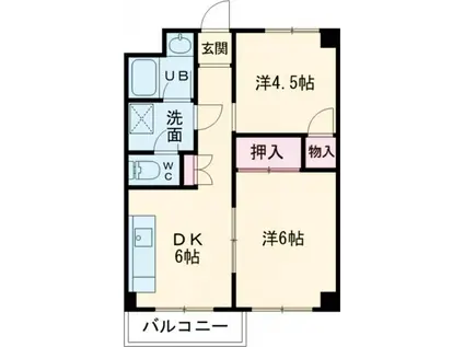 翠香マンション(2DK/1階)の間取り写真
