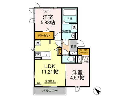 サクセスVIVII VII(2LDK/3階)の間取り写真