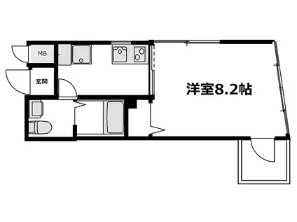 BOOK(1K/3階)の間取り写真