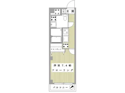 Y-FLAT(1K/2階)の間取り写真