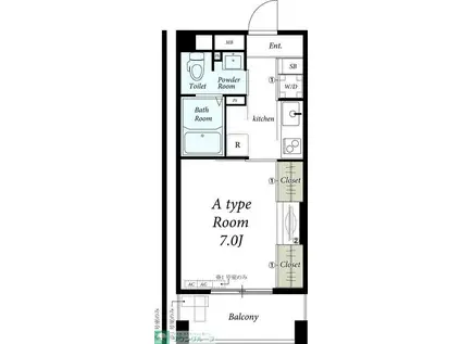 リブリ・柏中央(1K/3階)の間取り写真