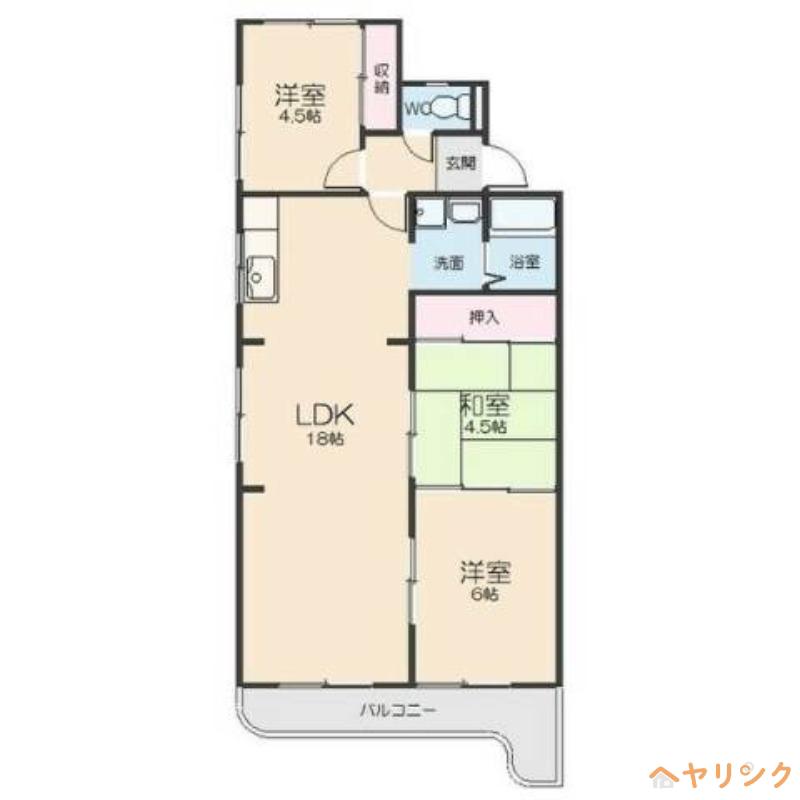 本通マンション(3LDK/2階)の間取り写真