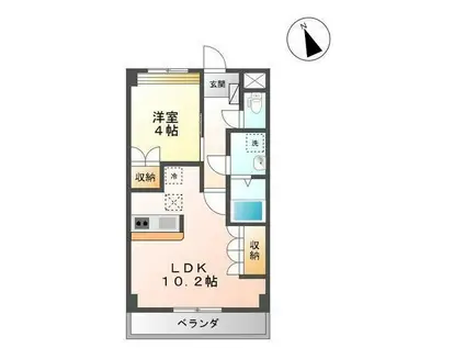 サンフィット フジマン(1LDK/1階)の間取り写真