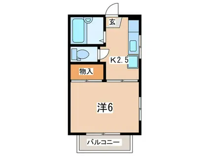 アリエス本厚木(1K/2階)の間取り写真