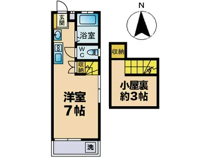 メゾンサンローラ(ワンルーム/2階)の間取り写真