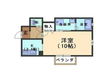 グローリーハイツIII(1K/2階)の間取り写真