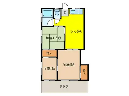 コーポみゆき(3DK/1階)の間取り写真