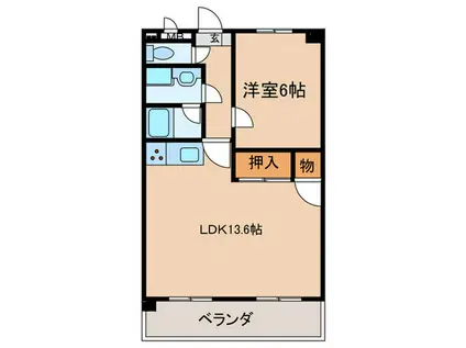 エスポワール ヴァン(1LDK/4階)の間取り写真