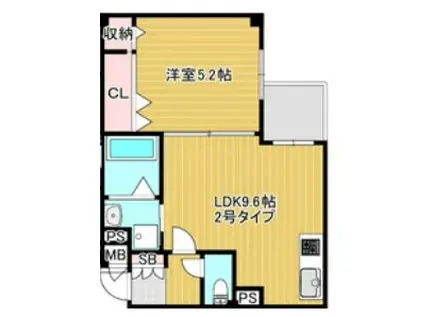 URBAN COURT FUSE(1LDK/4階)の間取り写真